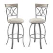 Home Square Metal Swivel Barstool in Pewter Finish - Set of 2