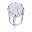 Home Square Plastic Barstool with Acrylic Seat in Clear - Set of 2