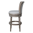 Home Square Wood Swivel Barstool with High Back in Weathered Gray - Set of 2