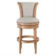 Home Square Wood Bar Height Swivel Barstool in Weathered Oak - Set of 2