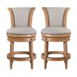 Home Square Swivel Wood Counter Height Barstool in Weathered Oak - Set of 2