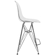 Home Square Plastic Barstool with Chrome Base in Clear - Set of 2