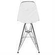 Home Square Plastic Barstool with Chrome Base in Clear - Set of 2