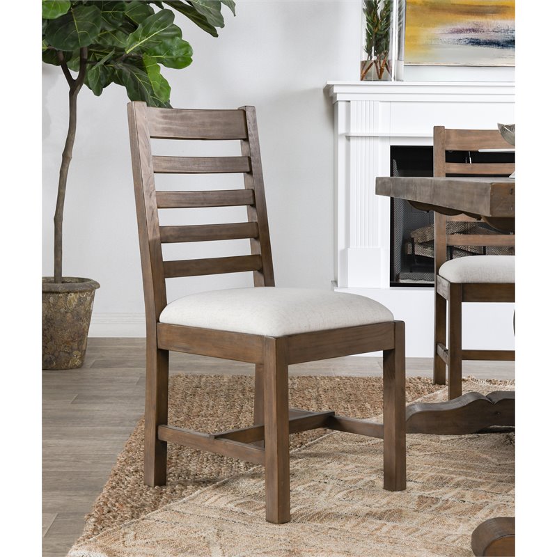 Home Square 5-Piece Set with Dining Table and 4 Dining Chairs in Brown
