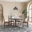 Home Square 5-Piece Set with Dining Table & 4 Dining Chairs in Brown