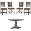 Home Square 5-Piece Set with Dining Table & 4 Dining Chairs in Brown