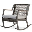 Home Square Aluminum Frame Patio Rocker Chair in Gray Finish - Set of 4
