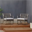 Home Square Aluminum Frame Patio Rocker Chair in Gray Finish - Set of 4