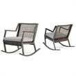 Home Square Aluminum Frame Patio Rocker Chair in Gray Finish - Set of 4