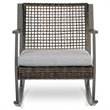 Home Square Aluminum Frame Patio Rocker Chair in Gray Finish - Set of 4