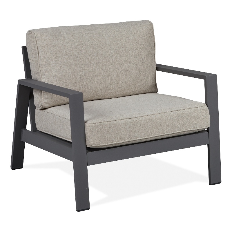 Home Square 2-Piece Set with Outdoor Chair and Outdoor Sofa in Slate Gray & Tan