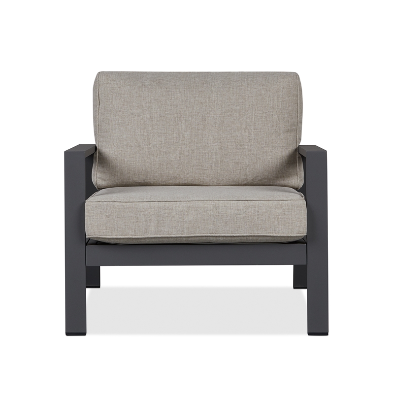 Home Square 2-Piece Set with Outdoor Chair and Outdoor Sofa in Slate Gray & Tan