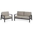 Home Square 2-Piece Set with Outdoor Chair and Outdoor Sofa in Slate Gray & Tan