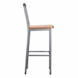 Home Square Wood Seat and Steel Frame Barstool in Silver - Set of 4