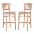 Home Square Fully Assembled Wood Barstool in Natural - Set of 4