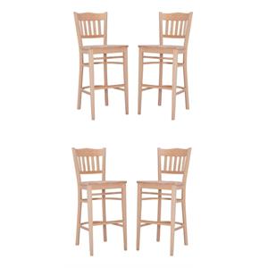 Home Square Fully Assembled Wood Barstool in Natural - Set of 4