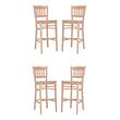 Home Square Fully Assembled Wood Barstool in Natural - Set of 4
