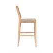 Home Square Rubberwood Barstool with Rope Seat in Natural Brown - Set of 4