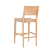 Home Square Rubberwood Barstool with Rope Seat in Natural Brown - Set of 4