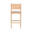Home Square Rubberwood Barstool with Rope Seat in Natural Brown - Set of 4