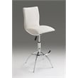 Home Square Adjustable Faux Leather Swivel Barstool in White - Set of 4