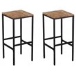 Home Square Wood Indoor Outdoor Barstool in Natural - Set of 4