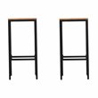Home Square Wood Indoor Outdoor Barstool in Natural - Set of 4