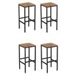 Home Square Wood Indoor Outdoor Barstool in Natural - Set of 4