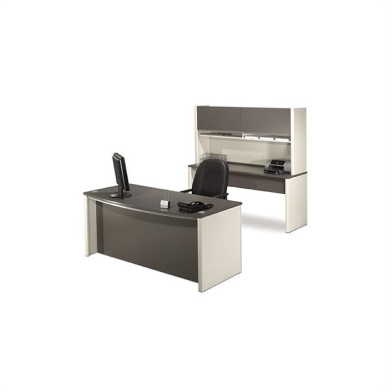 Home Square 6-Piece Set with U-Shaped Home Office Set with Pedestal