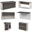 Home Square 6-Piece Set with U-Shaped Home Office Set with Pedestal