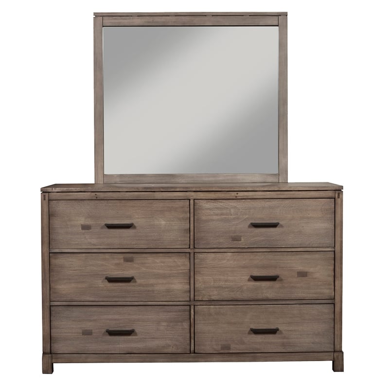 Home Square 4 Piece Furniture Set with Wood Dresser Mirror and Nightstand