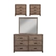 Home Square 4 Piece Furniture Set with Wood Dresser Mirror and Nightstand