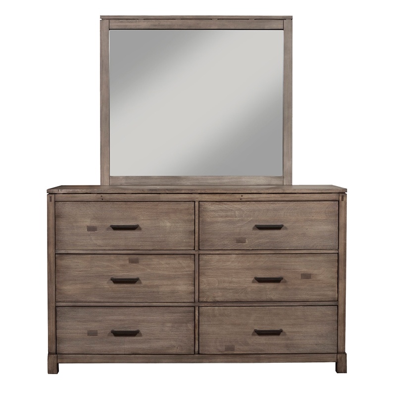 Home Square 4 Piece Furniture Set with Wood Dresser Mirror and Nightstand
