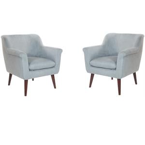 Home Square Accent Chair in Charcoal Gray Fabric (Set of 2)
