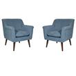 Home Square Accent Chair in Blue Steel Fabric (Set of 2)