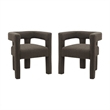 Home Square Brown Boucle Fabric Accent or Dining Chairs (Set of 2)