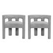 Home Square Gray Boucle Fabric Accent or Dining Chair (set of 2)