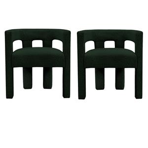 Home Square Green Boucle Fabric Accent or Dining Chair (Set of 2)