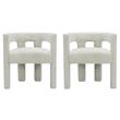 Home Square Cream Boucle Fabric Accent or Dining Chair (Set of 2)