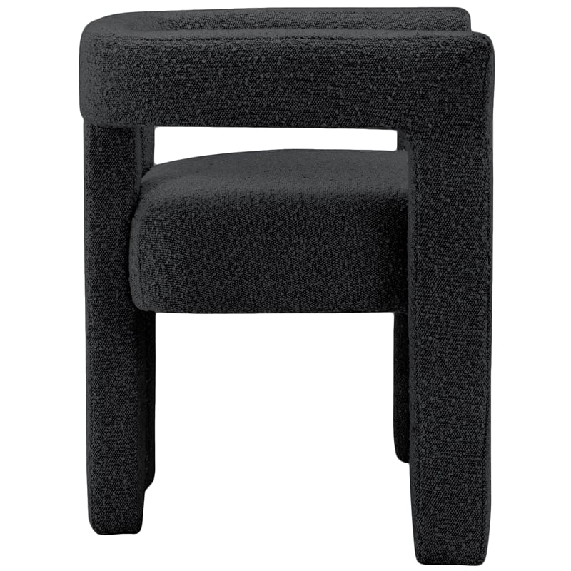Home Square Black Boucle Fabric Accent or Dining Chair (Set of 2)