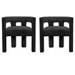 Home Square Black Boucle Fabric Accent or Dining Chair (Set of 2)