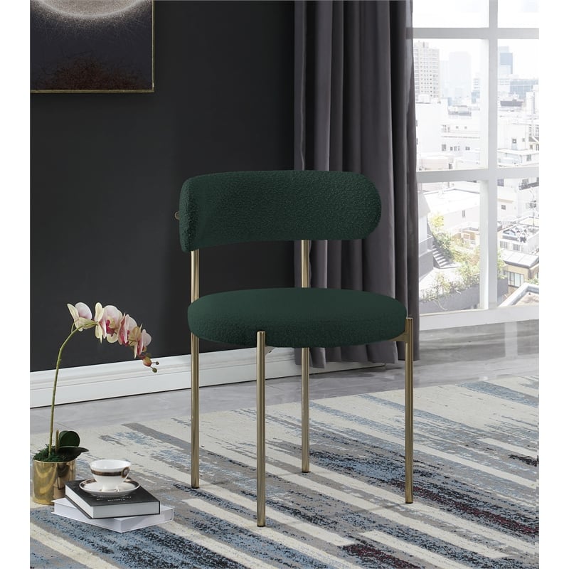 Home Square Green Boucle Fabric Dining Chair (Set of2)