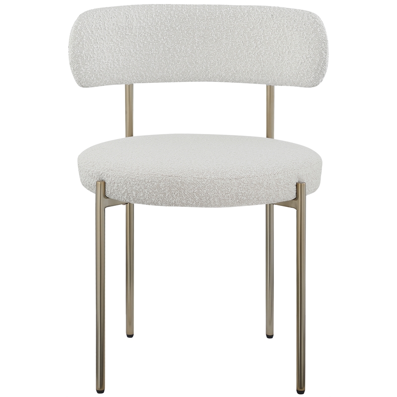 Home Square Cream Boucle Fabric Dining Chair (Set of 2)