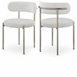 Home Square Cream Boucle Fabric Dining Chair (Set of 2)