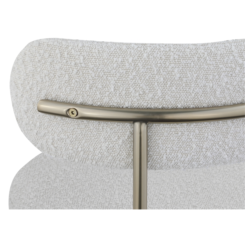 Home Square Cream Boucle Fabric Dining Chair (Set of 2)