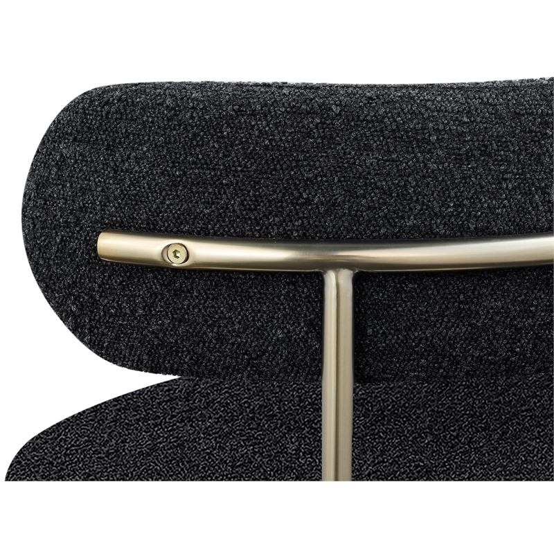 Home Square Black Boucle Fabric Dining Chair (Set of 2)