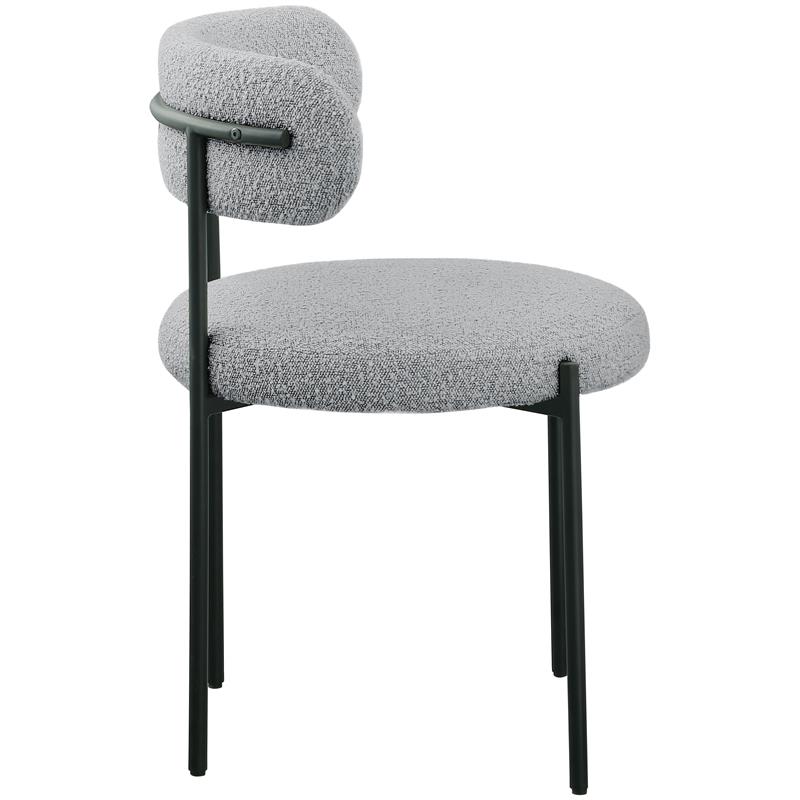 Home Square Gray Boucle Fabric Dining Chair (Set of 2)