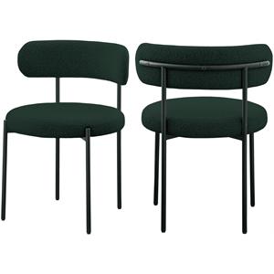 Home Square Green Boucle Fabric Dining Chair (Set of 2)