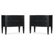 Home Square Set of 2 Two-Drawer Wood Nightstands in Distressed Black