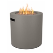 Home Square Set of 3 Propane Fire Pit Table & 2 Outdoor Chairs with Cushions